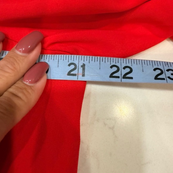 Alfani Red V-Neck Layered Bell-Sleeve Blouse - Picture 7 of 8